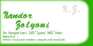 nandor zolyomi business card